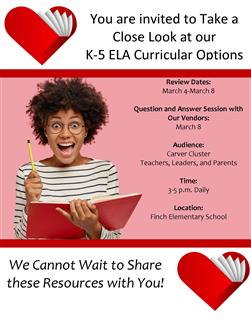 Carver Cluster K-5 ELA Curricular Options Carver Cluster K-5 ELA Curricular Options